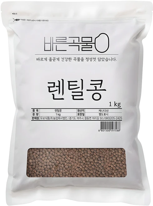 두보식품 바른곡물 렌틸콩, 1kg, 1개