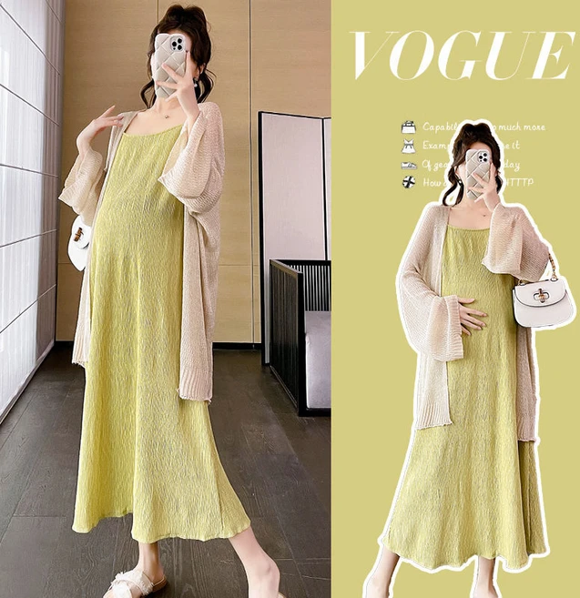 임부복 봄가을 루즈핏 데일리 원피스 패션 임부복 원피스 슬림핏 기질 긴팔 임산부 원피스 SJS