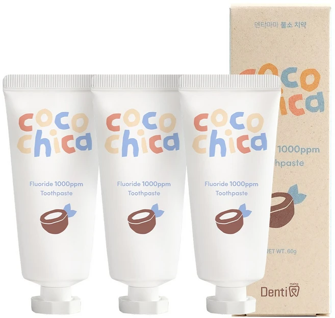 [서울대엄마직접개발] 덴티마마 안매운 충치예방 불소 고불소 키즈 초등학생 유아 아기 1000ppm 치약 3개묶음, 60g, 3개