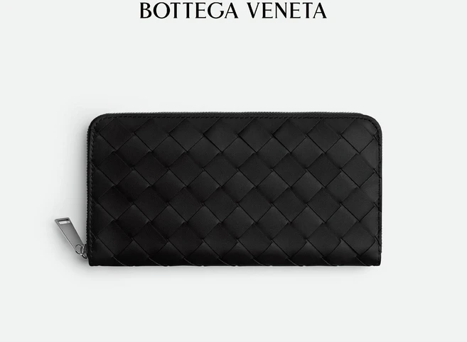 보테가 베네타 인트레치아토 남성 가죽 지퍼 장지갑