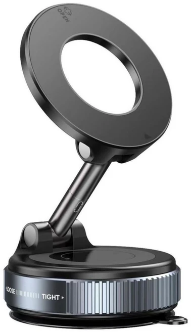 텔럽 맥세이프 360도 회전 접이식 진공 흡착식 차량용 거치대 전차종, 블랙, 1개