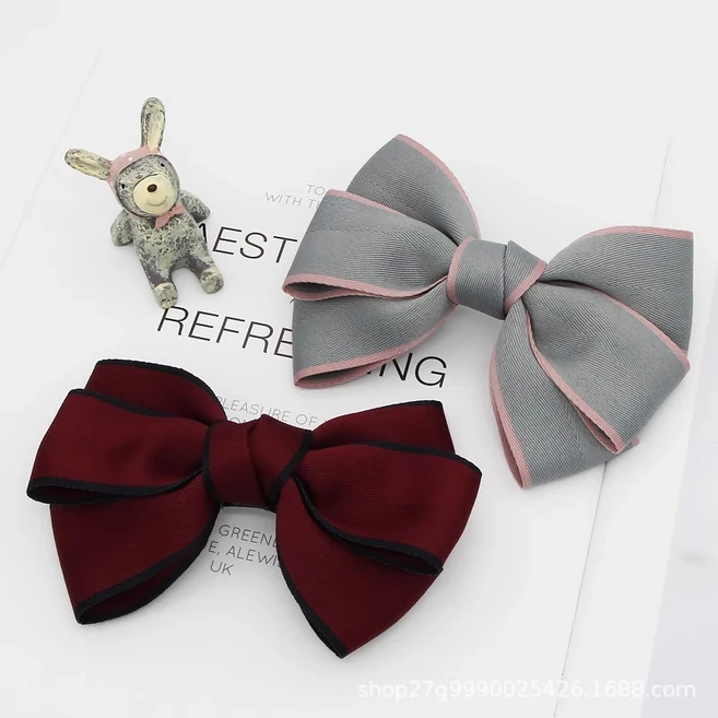 로망드 1+1 여성 예쁜 왕리본 머리핀 자동핀 집게핀 헤어핀 반묶음