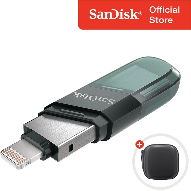 샌디스크 USB 메모리 iXpand Flip 8핀 OTG 3.0 / USB 보관 케이스, 64GB, 1개