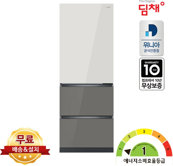 위니아 딤채 1등급 412L 스탠드 김치냉장고 EDT41JBPIEU 3도어 무료설치배송