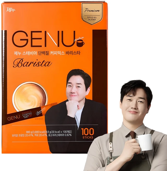 제누 스테비아 단백질 커피믹스 바리스타, 9.8g, 100개입, 1개