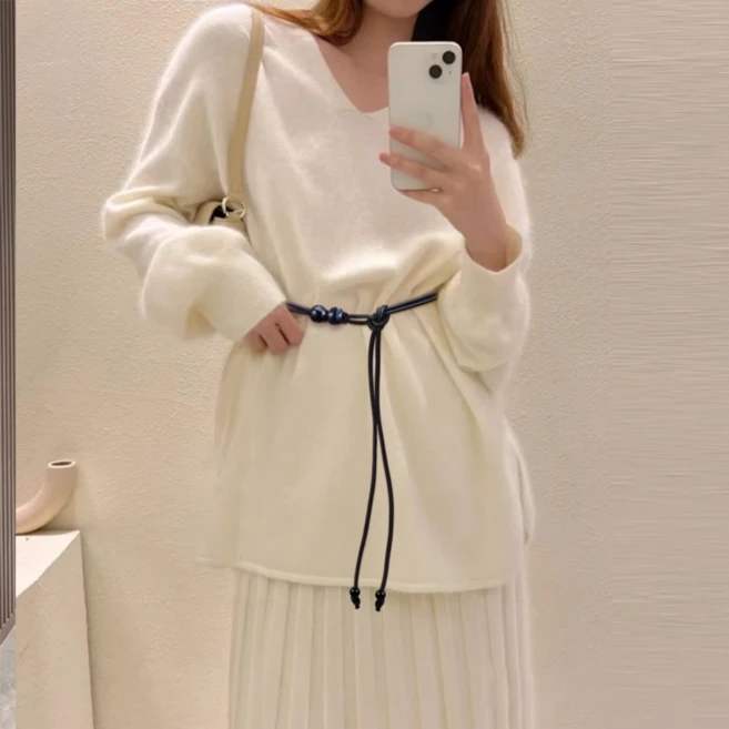 코지웨이브 패션 슬림 끈 매듭 벨트