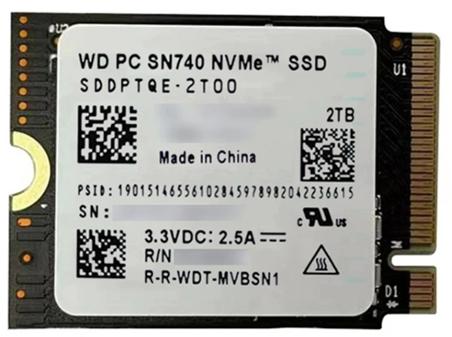 2230 SSD 스팀덱 SSD 교체 호환 SN740 M2 NVME, 2TB