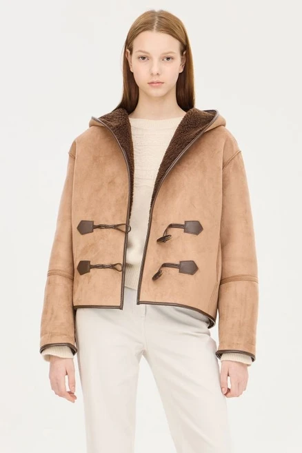 시슬리 SISLEY 리버서블 후드 인조 무스탕SALE36461 386105