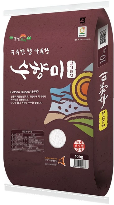 현대농산 수향미 골든퀸3호 쌀 단일품종, 10kg, 1개, 상등급