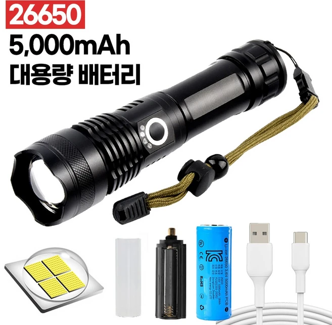 아이엠듀 LED 손전등 써치라이트 세트 DRS XHP70, 혼합색상, 1개