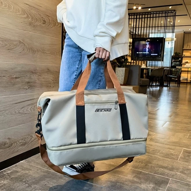 캐리어결합 휴대용 여행가방 신발 분리수납 보스턴백