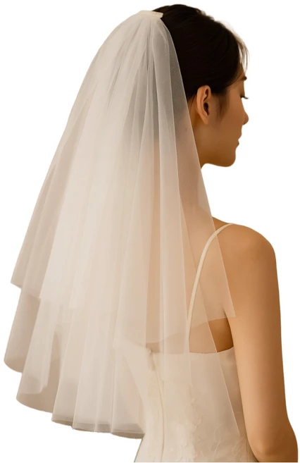셀레비 셀프웨딩 베일 스냅 면사포, 1개, 화이트