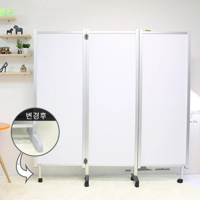 T 파티션 3단 접이식, 화이트/하단부(고정식)