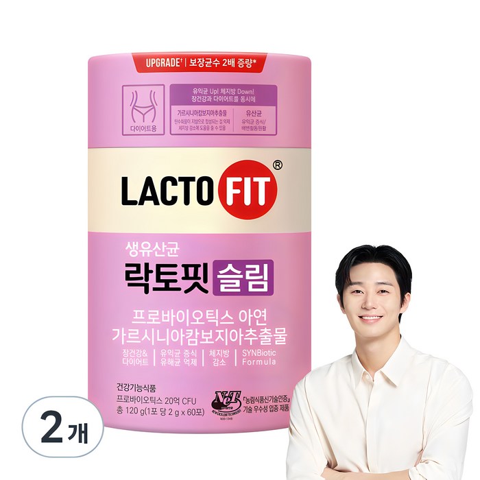 락토핏 슬림 유산균, 120g, 2개 대표 이미지 - 똥 잘나오는 법 추천