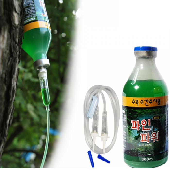 파인파워 300ml 수간주사 수목 소나무 영양제, 파인파워300ml+수액세트1개, 파인파워300ml+수액세트1개 대표 이미지 - 수목보호제 추천