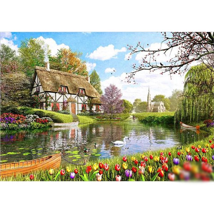 챔버아트 튤립이 만발한 호수의 정원 퍼즐 CA5114, 1개, 500피스 대표 이미지 - 직쏘퍼즐 추천