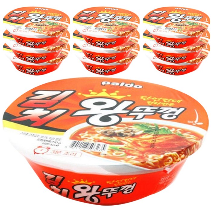 김치 왕뚜껑 110g, 10개 대표 이미지 - 팔도 라면 추천