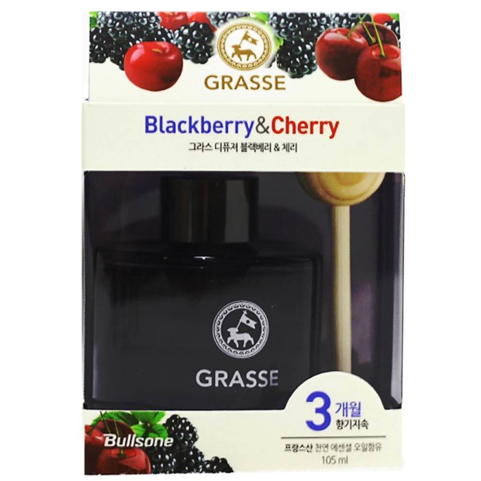 불스원 프리미엄 그라스 차량용 디퓨저, 블랙베리 + 체리, 1개 대표 이미지 - 차량용 디퓨저 추천