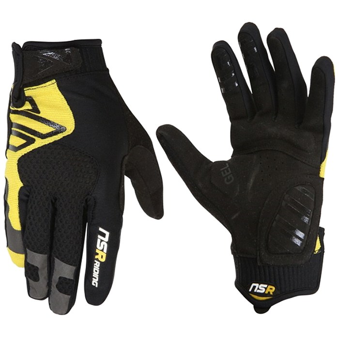 NSR 아르곤 자전거 글러브, BLACK + YELLOW 대표 이미지 - 자전거 장갑 추천