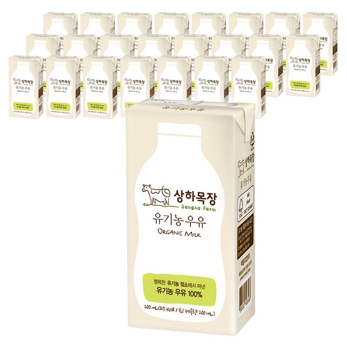 상하목장 유기농 우유, 24팩, 200ml 대표 이미지 - 우유 추천