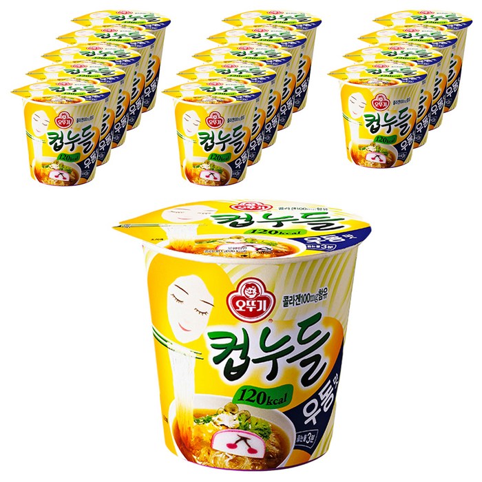 오뚜기 컵누들 우동 컵라면, 38.1g, 15개 대표 이미지 - 다이어트 라면 맛있는거 추천