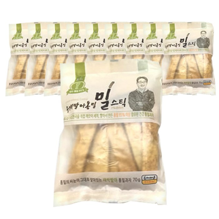 밀스틱 수제발아통밀스틱, 70g, 10개입 대표 이미지 - 저칼로리 과자 추천