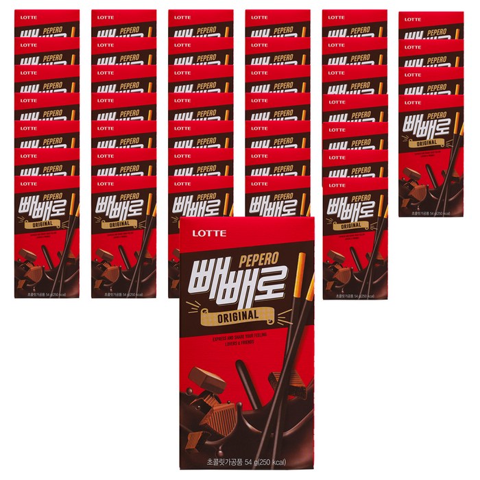 빼빼로 오리지널, 54g, 40개입 대표 이미지 - 아이들이 좋아하는 간식 추천