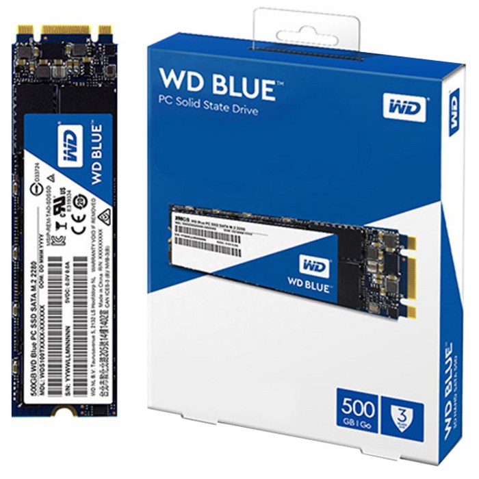 WD BLUE 3D NAND SATA SSD M.2 2280, WDS500G2B0B, 500GB