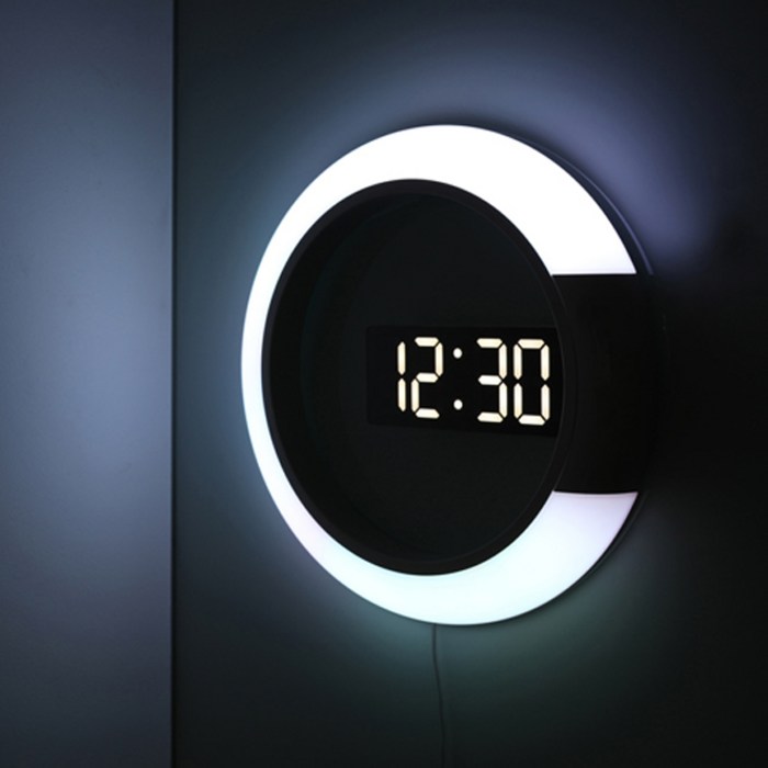 무아스 미러클락 무드등 LED벽시계, 혼합 색상 대표 이미지 - 사무실 시계 추천