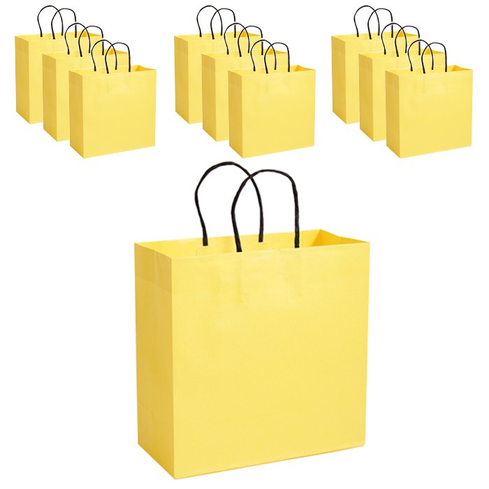 봄91 종이쇼핑백 10p, 옐로우 대표 이미지 - 종이가방 추천