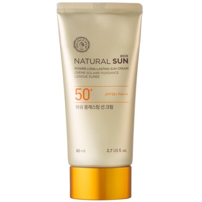 더페이스샵 내추럴 에코 파워 대용량 롱래스팅 선크림 SPF50+ PA+++, 80ml, 1개 대표 이미지 - 선크림 SPF50+ 추천