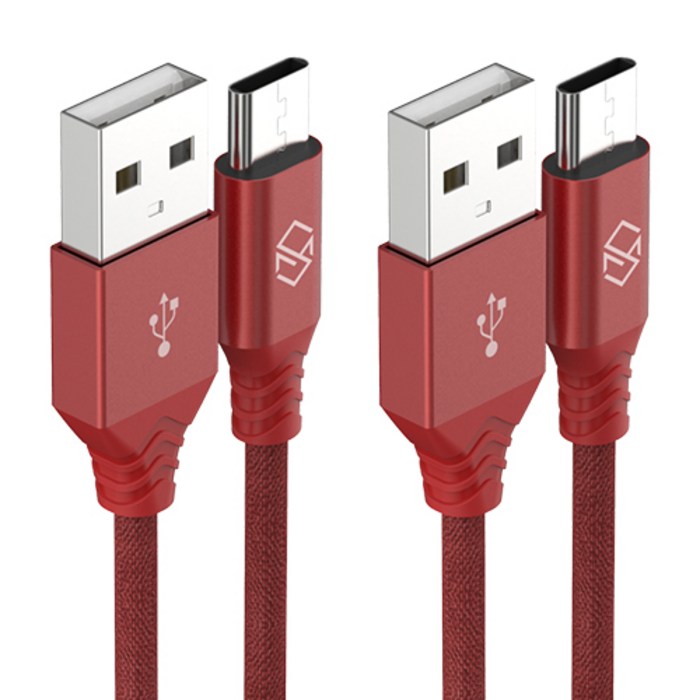 신지모루 더치패브릭 USB C타입 고속충전 케이블 1m, 레드, 2개입 대표 이미지 - 신지모루 케이블 추천