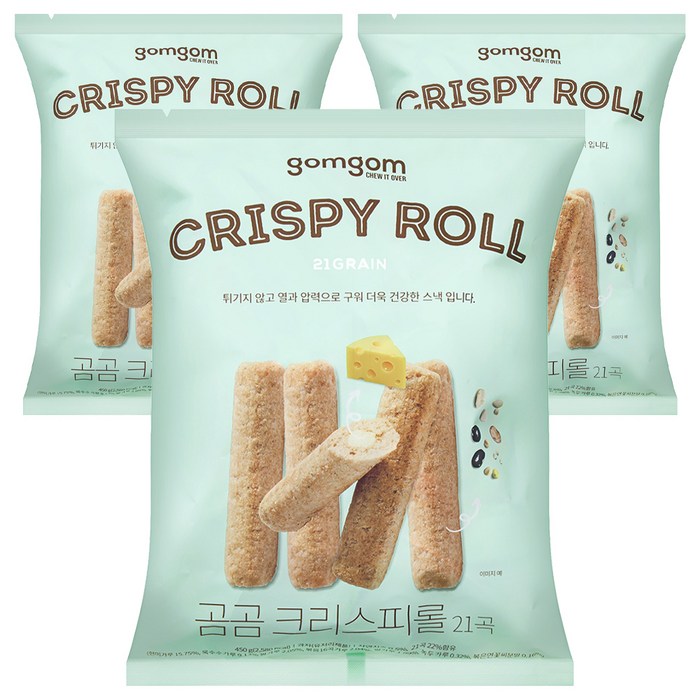 곰곰 크리스피롤 21곡, 450g, 3개 대표 이미지 - 곰곰 과자 추천