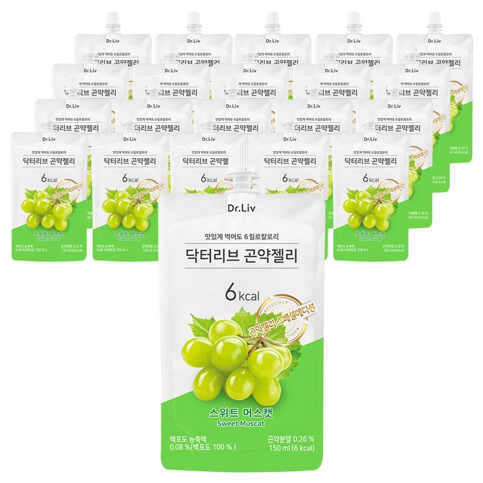 닥터리브 곤약젤리 스위트머스캣, 150ml, 20개 대표 이미지 - 곤약젤리 추천