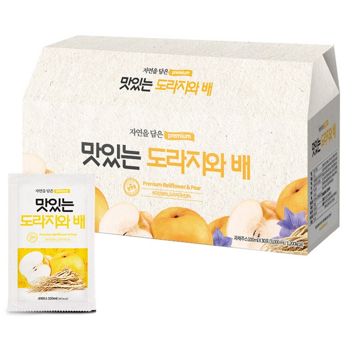 황토농원 맛있는 도라지와 배즙, 100ml, 30개입 대표 이미지 - 배도라지즙 추천