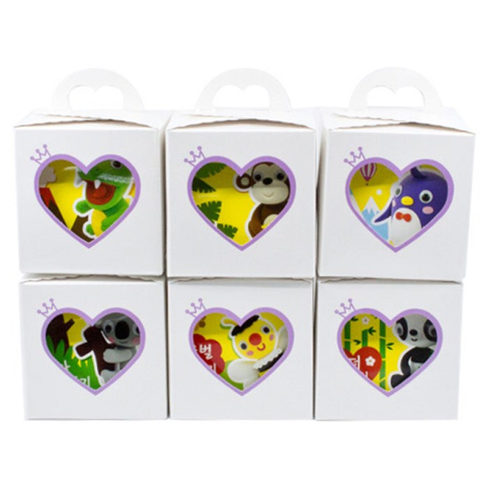 아모스 어린이집 생일답례품 애니멀 미니클레이 6p, 1세트, 혼합 색상 대표 이미지 - 어린이날 선물 추천