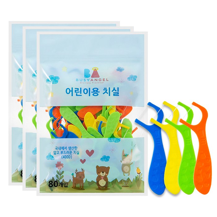 비지엔젤 어린이 치실, 80개입, 3개 대표 이미지
