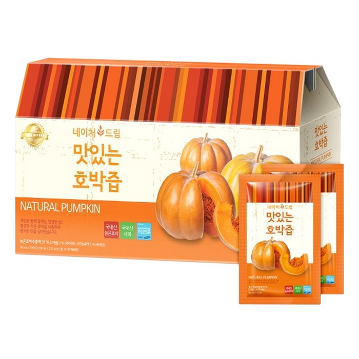 네이처드림 맛있는 호박즙, 90ml, 30포 대표 이미지 - 붓기 빼는 차 추천