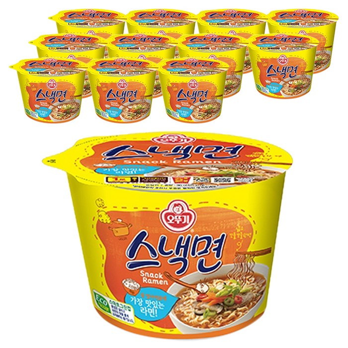 오뚜기 스낵면 컵라면 90g, 12개 대표 이미지 - 오뚜기 라면 추천