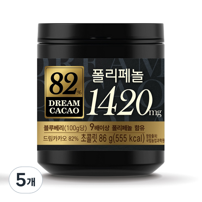 드림카카오 82% 다크 초콜릿, 86g, 5개 대표 이미지 - 발렌타인데이 추천