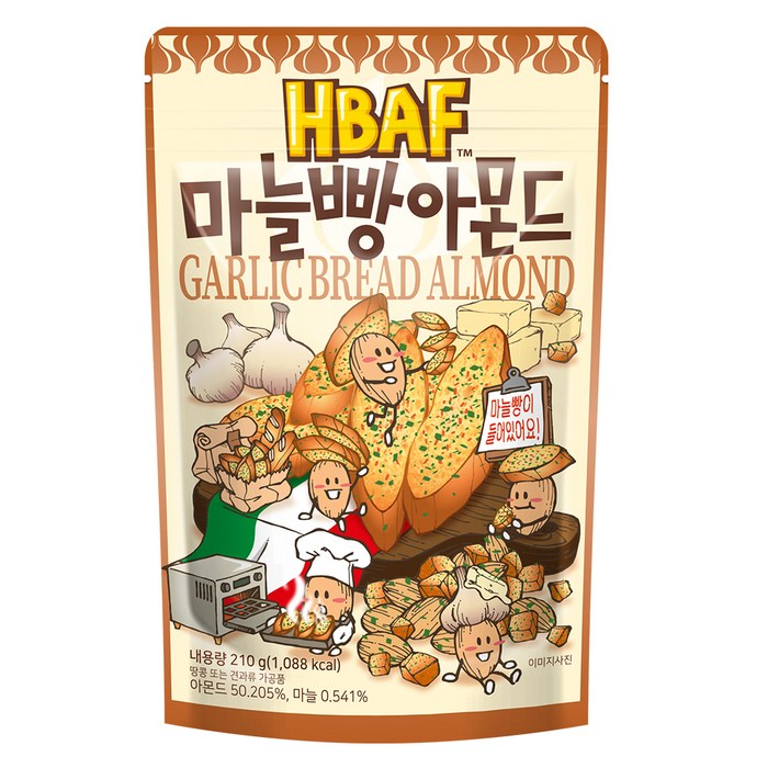 바프 마늘빵 아몬드, 210g, 1개 대표 이미지 - 바프 추천