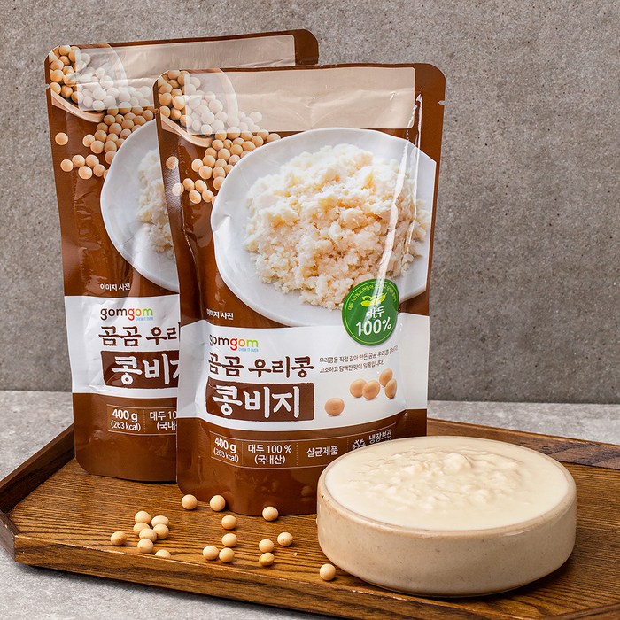 곰곰 우리콩 콩비지, 400g, 2개 대표 이미지 - 두부 추천