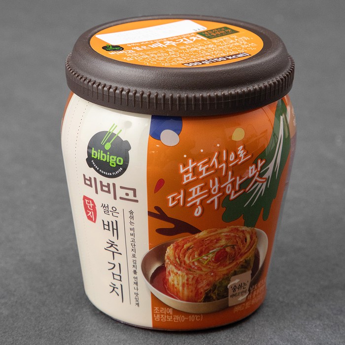 CJ제일제당 비비고 더풍부한 맛 썰은배추김치 용기, 500g, 1개 대표 이미지 - 김치통 추천