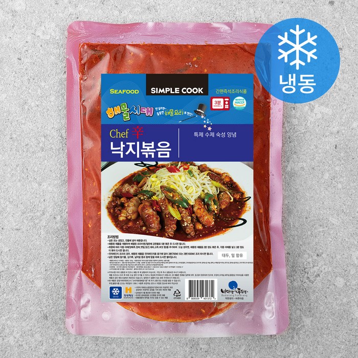 바다랑푸드랑 셰프신 낙지볶음 (냉동), 500g, 1개 대표 이미지 - 낙지 볶음 추천