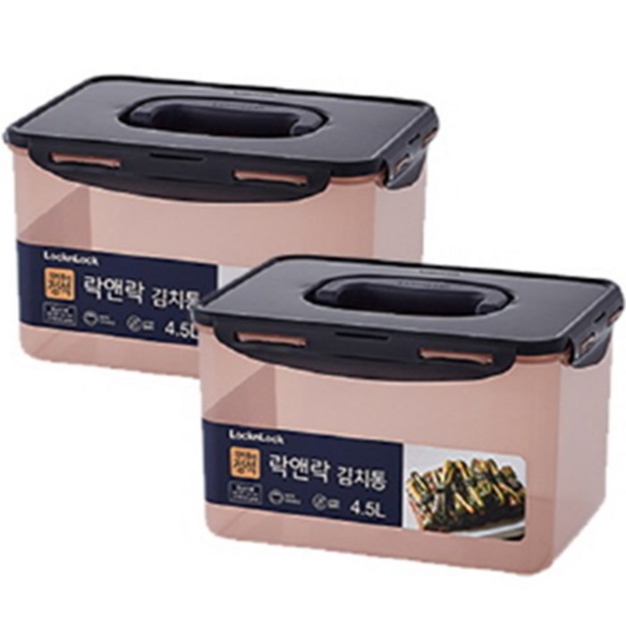 락앤락 뉴 김치통 정석 핑크, 2개, 4.5L 대표 이미지 - 김치통 추천