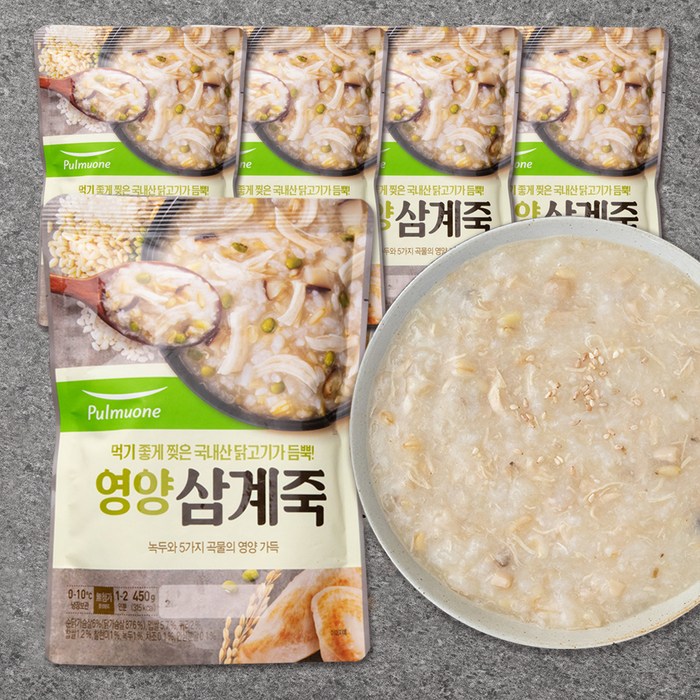 풀무원 영양삼계죽, 450g, 5개 대표 이미지 - 닭죽 추천