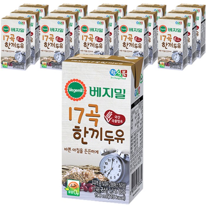 베지밀 17곡 한끼두유, 190ml, 16개 대표 이미지 - 키크는 음식 추천