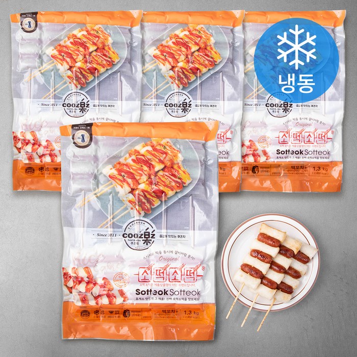 쿠즈락 소떡소떡 10개입 (냉동), 1.3kg, 4개 대표 이미지 - 맥주 야식 추천