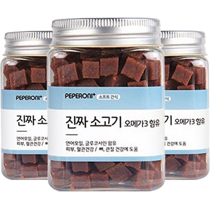 페페로니 애견용 져키 180g, 소고기, 3개 대표 이미지 - 강아지 배변훈련 추천