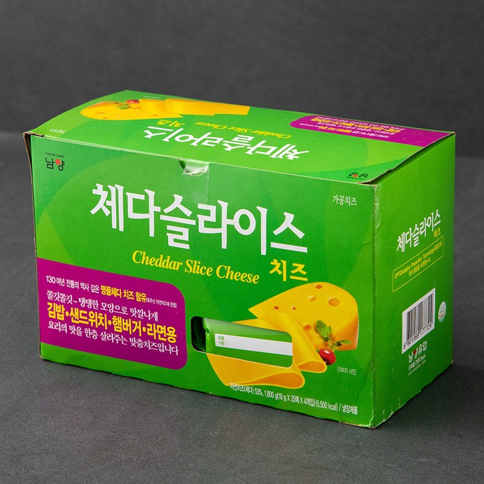 드빈치 체다슬라이스치즈 100매입, 1800g, 1개 대표 이미지 - 슬라이스 치즈 추천